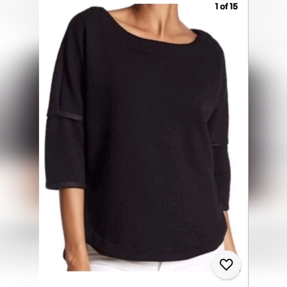 Max Studio NWT, women's black pop over top size small, oversized. Beauti…‎ - Picture 1 of 14